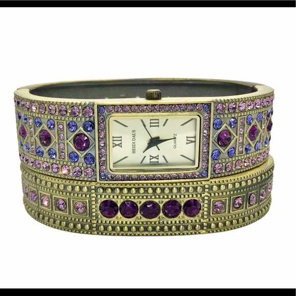 Heidi Daus Retired Amethyst Watch and Cuff Set - Picture 3 of 6